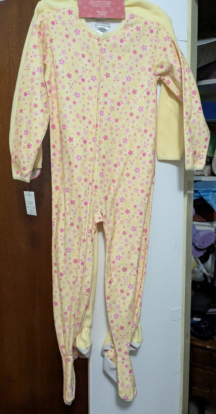 Carter's Pajamas Yellow Floral Blanket Sleepers 5T NWT